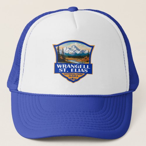 Wrangell St Elias National Park Illustration Art Trucker Hat