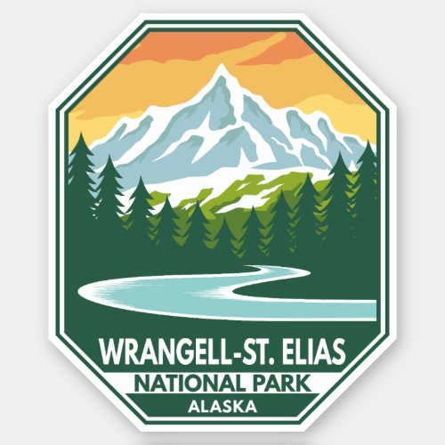 Wrangell St Elias National Park Minimal Retro Sticker