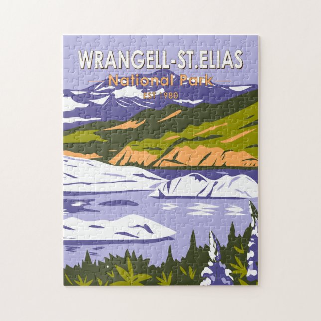 Wrangell St Elias National Park Nizina Lake Alaska Jigsaw Puzzle (Vertical)