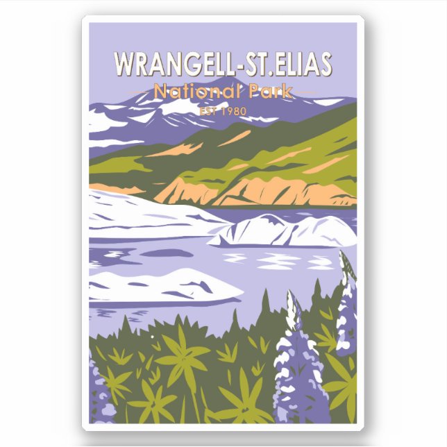 Wrangell St Elias National Park Nizina Lake Alaska Sticker (Front)
