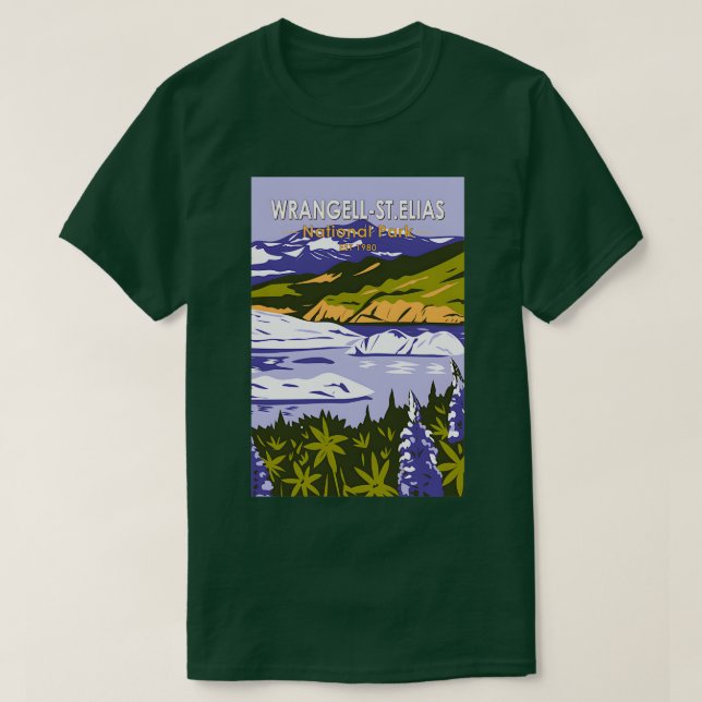 Wrangell St Elias National Park Nizina Lake Alaska T-Shirt (Design Front)
