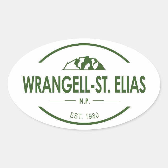 Wrangell–St. Elias National Park Oval Sticker (Front)