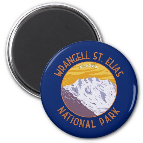 Wrangell St Elias National Park Retro Distressed Magnet