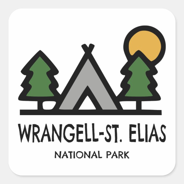 Wrangell-St. Elias National Park Square Sticker (Front)