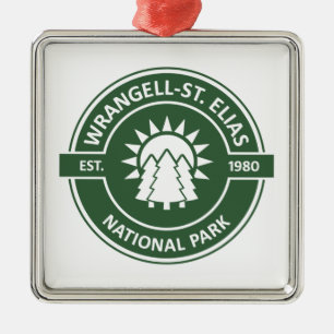 Wrangell–St. Elias National Park Sun Trees Metal Ornament