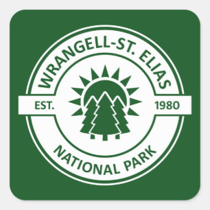 Wrangell–St. Elias National Park Sun Trees Square Sticker