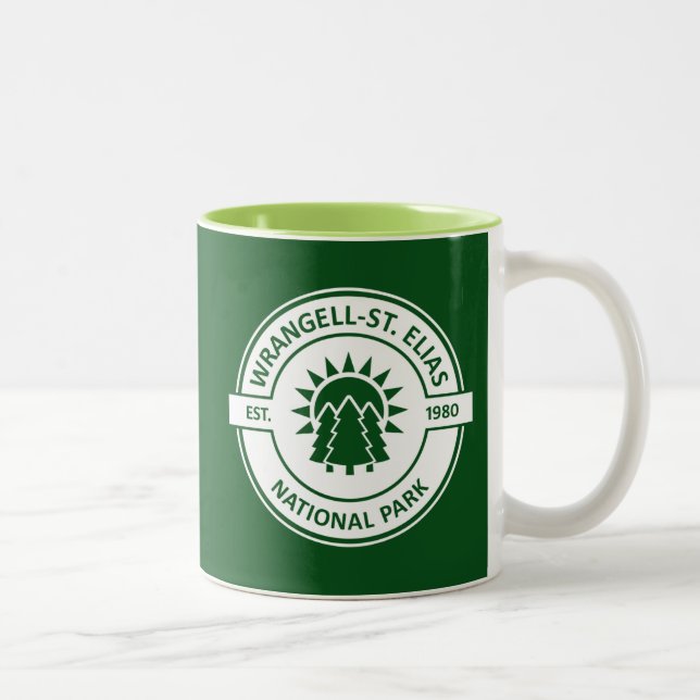 Wrangell–St. Elias National Park Sun Trees Two-Tone Coffee Mug (Right)