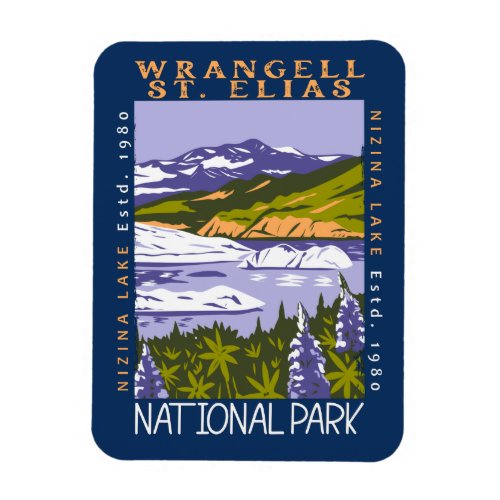 Wrangell St Elias National Park Vintage Distressed Magnet