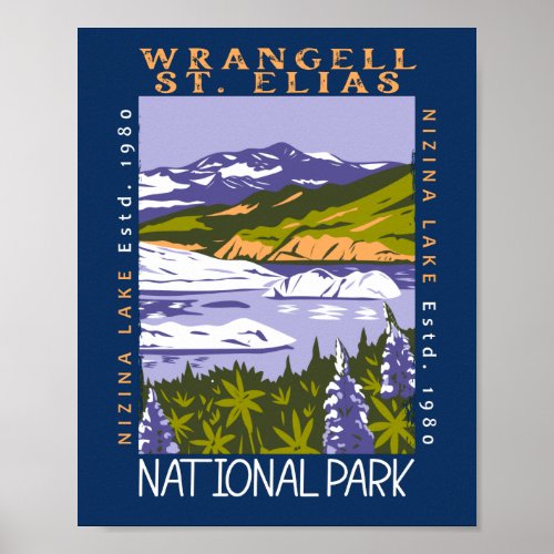 Wrangell St Elias National Park Vintage Distressed Poster