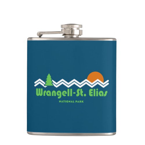 Wrangell_St Elias National Retro Flask