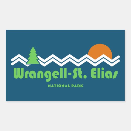 Wrangell_St Elias National Retro Rectangular Sticker