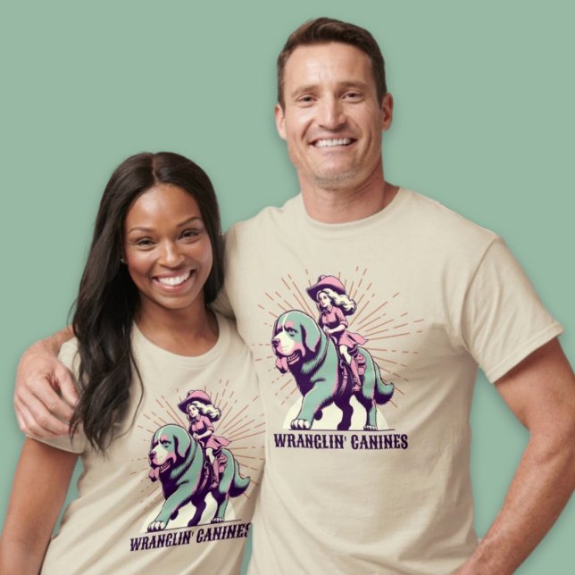 Wranglin' Canines Funny Cowgirl for Dog Lovers T-Shirt (Wranglin' Canines Funny Cowgirl for Dog Lovers T-Shirt)