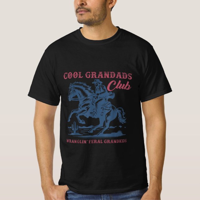 Wranglin My Feral Grandchildren Cowboy Racccoon  T-Shirt (Front)