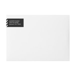Wrap around address label for striped holiday card