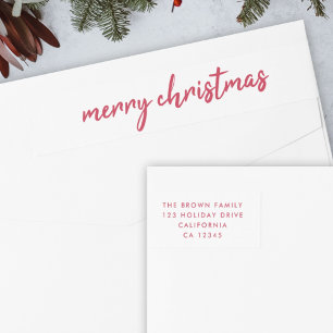 Wrap Around Address Label   Merry Christmas