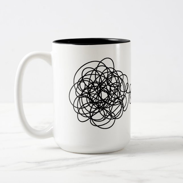 Wrap-Around Chaos to Zen Two-Tone Coffee Mug (Left)