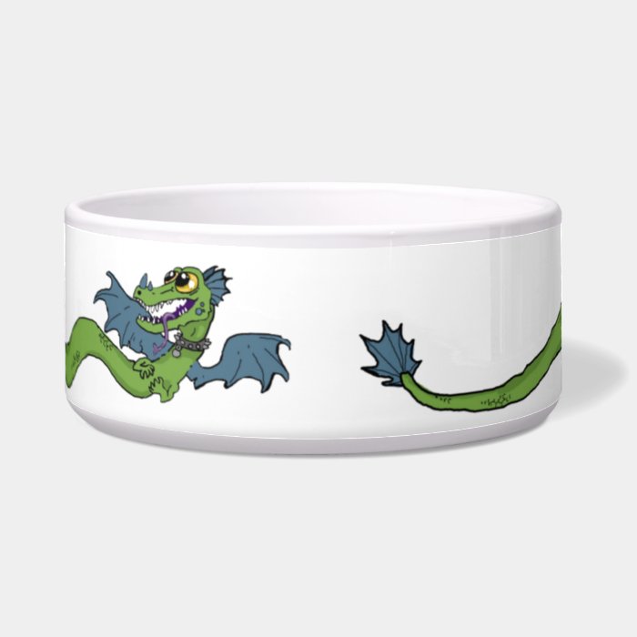 Wrap Around Dragon Dog Bowl