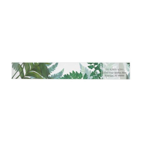 Wrap Around  Fern Forest Foliage Leaves Wedding Wrap Around Label