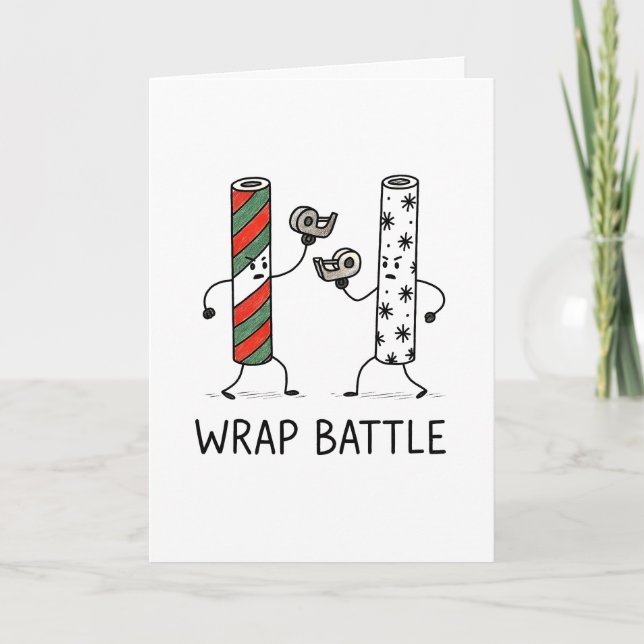 Wrap Battle - Funny Christmas Card (Front)