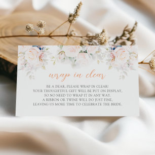 Wrap in Clear Pastel Blooms Bridal shower Enclosure Card
