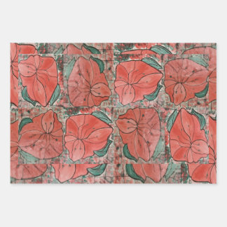 Wrap in pink flowers. wrapping paper sheets