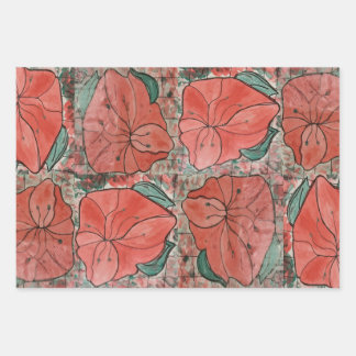 Wrap in pink flowers. wrapping paper sheets