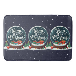 Wrap It Up It’s Christmas Snow Globe Design Bath Mat