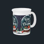 Wrap It Up It’s Christmas Snow Globe Design Beverage Pitcher<br><div class="desc">Celebrate the magic of the season with this festive "Wrap it up, it's Christmas" snow globe design, featuring hand-lettered script surrounded by gently falling snowflakes and a charming holiday scene. Nestled inside the globe are brightly wrapped gift boxes topped with bows, sitting on a snowy base alongside playful Christmas trees...</div>
