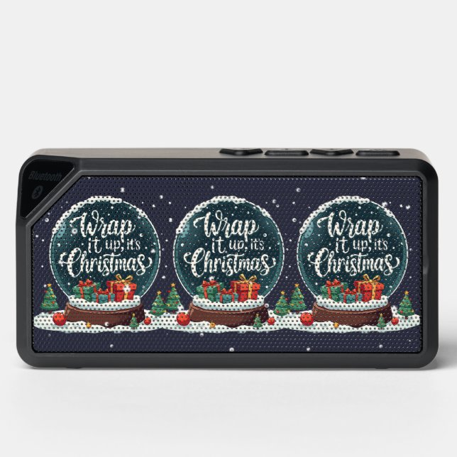 Wrap It Up It’s Christmas Snow Globe Design Bluetooth Speaker (Front)