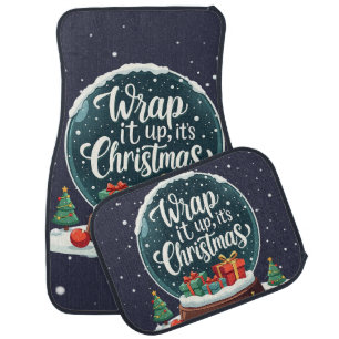 Wrap It Up It’s Christmas Snow Globe Design Car Floor Mat