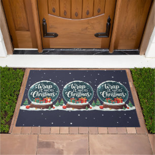 Wrap It Up It’s Christmas Snow Globe Design Doormat