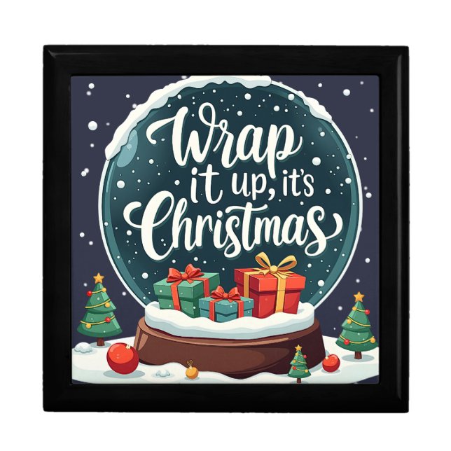 Wrap It Up It’s Christmas Snow Globe Design Gift Box (Front)