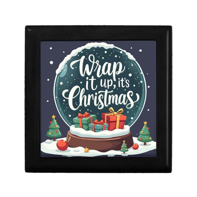 Wrap It Up It’s Christmas Snow Globe Design Gift Box (Front)