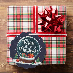 Wrap It Up It’s Christmas Snow Globe Design Ornament Card