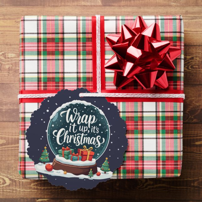 Wrap It Up It’s Christmas Snow Globe Design Ornament Card (Insitu (Gift))