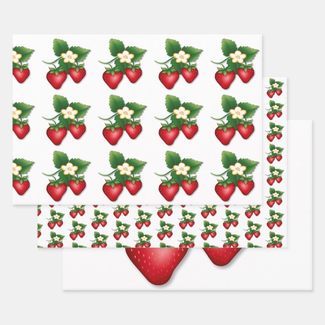 Wrap it up with I Love Strawberry  Wrapping Paper Sheets (Set)