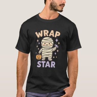 Wrap Star Mummy Pastel Retro Halloween Groovy Fall T-Shirt