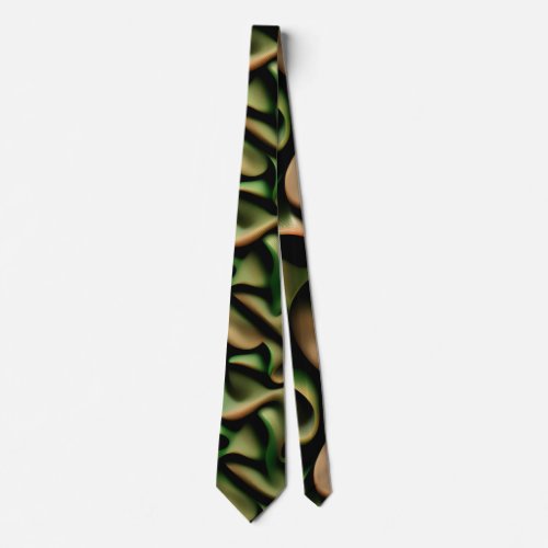 Wrap up Green Copper Mosaic Pattern Neck Tie