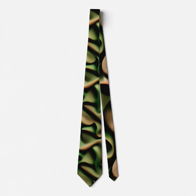 Wrap up Green Copper Mosaic Pattern Neck Tie (Front)