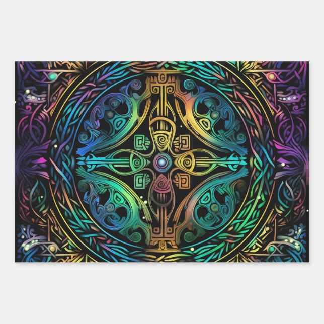 Wrap with Wow: Abstract Graphic Design  Wrapping Paper Sheets (Front)