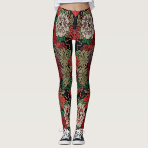 Wrap Yourself in Elegance: Japanese Vintage Floral Leggings