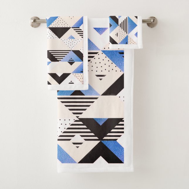 Wrap yourself in refined style with this Geometric Bath Towel Set (Insitu)