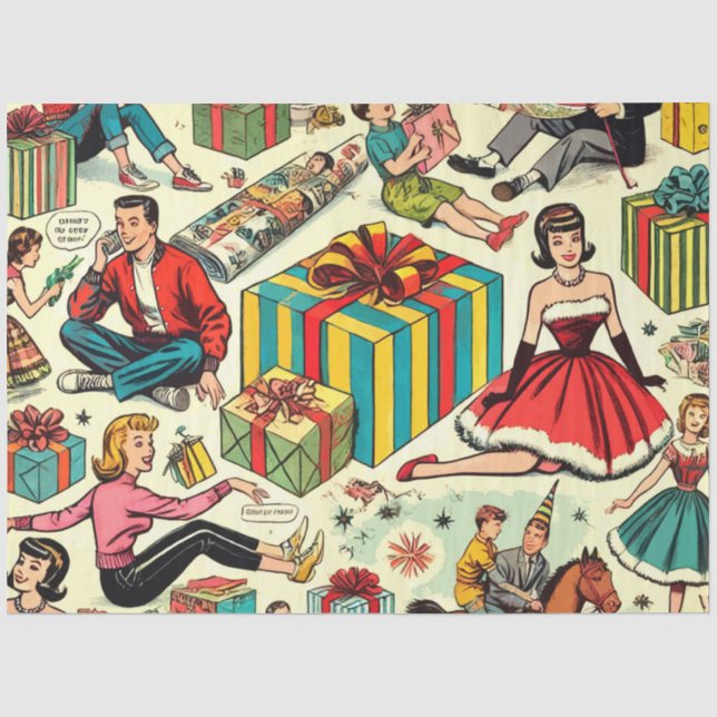 Wraping Paper Gifts Comics Pattern (Front)