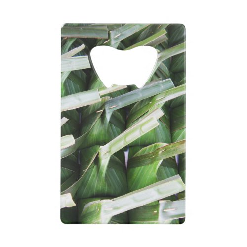 Wrapped Banana Leaf Packets Credit Card Bottle Opener