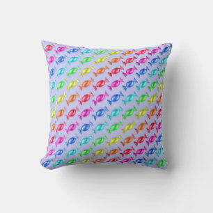 Wrapped candies with different colors throw pillow