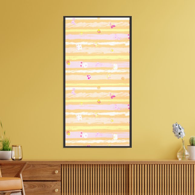 Wrapped Canvas 16" x 32" – Baby Joy & Creatures  (Insitu(LivingRoom))