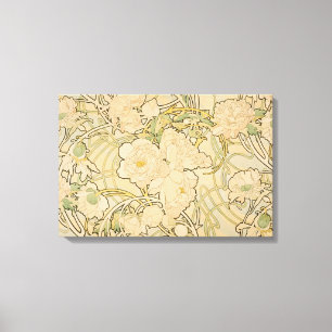 Wrapped Canvas Alphonse Mucha Peonies Peony Roses Print