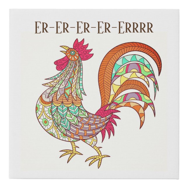 Wrapped Canvas Art-Colorfu lChicken (Front)