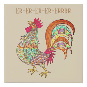 Wrapped Canvas Art-Colorful Chicken