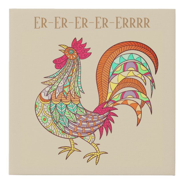 Wrapped Canvas Art-Colorful Chicken (Front)